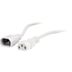 IEC C13 to C14 Extension Cord 2m M-F - White