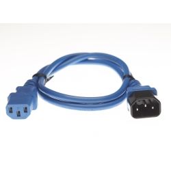 IEC C13 - C14 Extension Cord - 1m - Blue