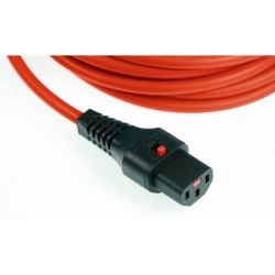 4Cabling IEC C14 to IEC Lock C13 3M: Red Cable Black Connectors