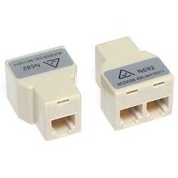 4Cabling RJ12 Modular Coupler 3-Way Straight Thru 1x RJ12 Female to 2x RJ12 Female 6P6C