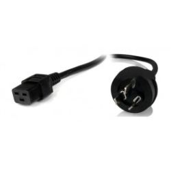 8Ware Power Cable from 3-Pin AU Male to 2 IEC C19 Female Plug in 2m 15A