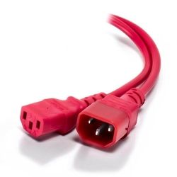 ALOGIC 2m IEC C13 to IEC C14 Computer Power Extension Cord Male to Female-RED
