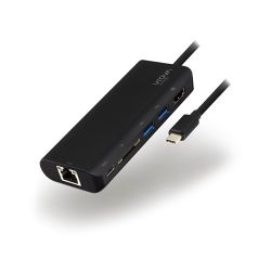 ALOGIC USB-C Portable Docking Station with Power Delivery - VROVA Plus Series - Black Aluminium