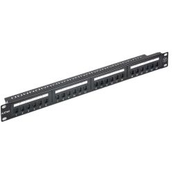 Astrotek Cat6 Patch Panel 24-Port PCB Type with Cable Management 3U' - Black
