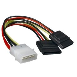 Astrotek Internal Power to SATA Molex Cable - 4-Pins to 2x 15-Pins 18AWG RoHS