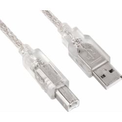 Astrotek 340458-D00000 USB A-B Cable, translucent Silver, 3m