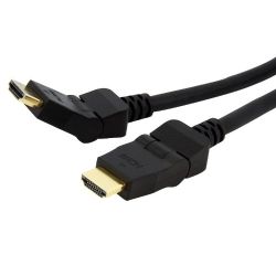 Astrotek HDMI Cable 2m - v1.4 19-Pins Type A Male to Male 180 Degree Swivel Type 30AWG Gold Plated Nylon sleeve RoHS