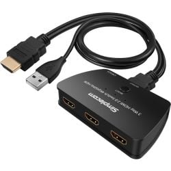 Simplecom CM323 3 Way HDMI 2.0 Switch 3 In 1 Out Splitter HDCP 2.2 4K @60Hz UHD HDR