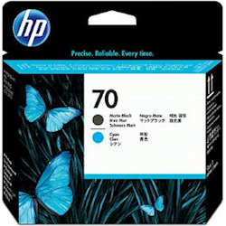 HP C9404A 70 Matte Black and Cyan PRINTHEAD