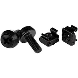 StarTech M6 Screws and Cage Nuts - 50 Pack - Black