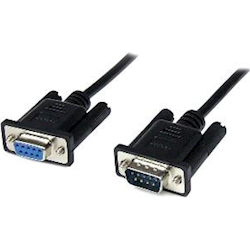StarTech 2m Black DB9 RS232 Null Modem Cable F/M
