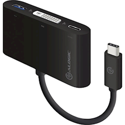 ALOGIC USB-C MultiPort Adapter to DVI/USB 3.0/USB-C with Power Delivery (60W) Black