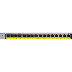 Netgear 16-Port PoE/PoE+ Gigabit Ethernet Unmanaged Switch with 76W PoE Budget, Rack-mount or Wall-mount (GS116LP)