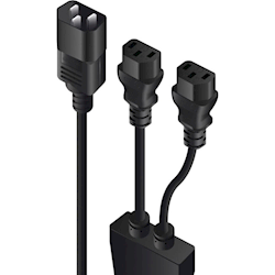 ALOGIC 2m Y Splitter Power Cable IEC C14 (M)- 2 IEC C13 (F)  MOQ:4