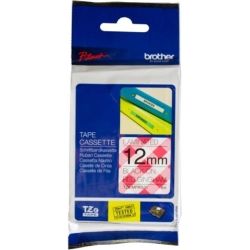 Brother TZE-MPRG31 Pattern Tape Black on Red GINGHAM 12MMx4M