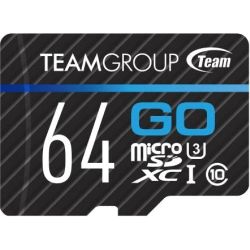 Team Group Go 4K MicroSDXC Memory Card 64GB R/W (Max) 100MB/s 50MB/s V30 UHS-I U3 With SD Adapter