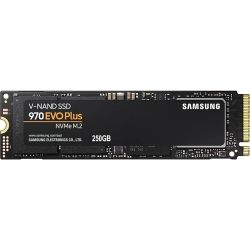 Samsung 970 Evo Plus 250GB, 64L 3-bit MLC V-NAND, M.2 (2280), NVMe, R/W (Max) 3,500MB/s/2,300MB/s, 250K/550K IOPS, 150TBW, 5yr Wty