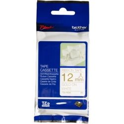 Brother TZE-R234 Ribbon Gold on White 12mm x 4M