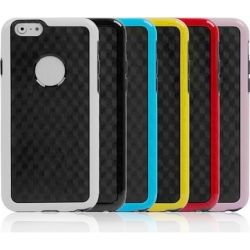 Carbon Fiber Back Cover for 4.7 inch Apple iPhone 6 (Black/White/Blue/Red/Pink/Yellow)
