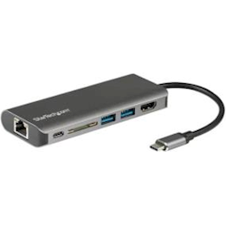 StarTech STARTECH.COM USB-C (THUNDERBOLT3) ADAPTER USB(2) HDMI RJ45 SD 4K 60W USB-C PD 3YR