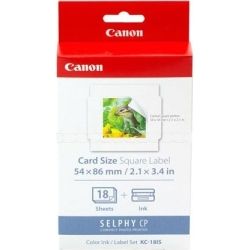 Canon KC18IS Colour Ink/Square Label Set Kit 5x5cm 18sheets - GENUINE