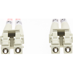 5m LC-LC OM4 Multimode Fibre Optic Cable - Salmon Pink