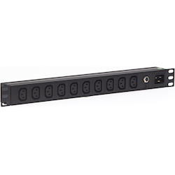 4Cabling 1RU 10 Way C13 Horizontal Rack Mount PDU Power Rail 15A