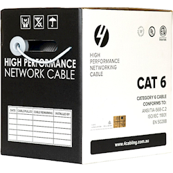4Cabling Cat 6 Ethernet Cable w/ Solid Conductors 305m Reel Box White