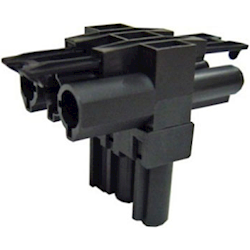 Elsafe: T Connector 1 Male/2 Female - Black