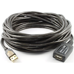 4Cabling 20M USB 2.0 AM-AF Active Extension Cable Black
