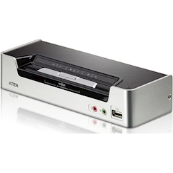 Aten 2-Port USB HDMI KVMP Switch with Dolby Audio and USB 2.0 Hub - Cables Included