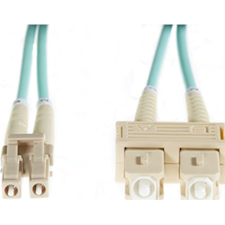 4Cabling 10m LC-SC OM4 Multimode Fibre Optic Duplex Patch Lead Aqua
