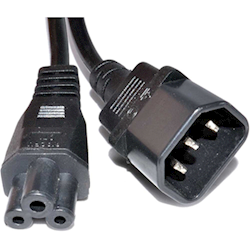 4Cabling 2m IEC C14 to C5 Power Cord - Black