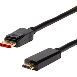 4Cabling 2m DisplayPort Male to HDMI 2.0 Male Cable. 4K2K @60Hz - Black