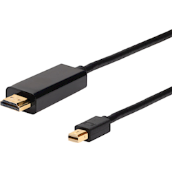 4Cabling 1.5m Mini DisplayPort Male to HDMI 2.0 Male Cable. 4K2K @60Hz - Black