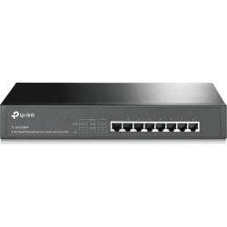 TP-Link 8-port Gigabit PoE+ Switch 124W PoE power supply for all 8 PoE+ ports 1U 13-inch rack-mountable steel case
