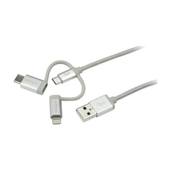 1m Lightning USB-C Micro-B to USB Cable