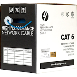 Cat6 Ethernet 305m Cable Reel Box. Solid Conductor. Blue