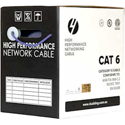4Cabling Cat6 Ethernet 305m Cable Reel Box. Solid Conductor. Purple