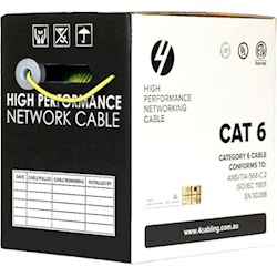 4Cabling Cat6 Ethernet 305m Cable Reel Box. Solid Conductor. Yellow