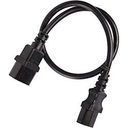 0.75m IEC C13 to C14 Extension Cord M-F: Black