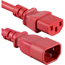 4Cabling 1.5m IEC C13 to C14 Extension Cord M-F: Red