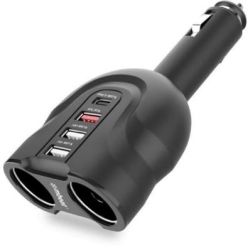 mbeat Gorilla Power Four Port USB-C PD & QC3.0 Car Charger with Cigar Lighter Splitter (LS)