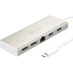 J5create JCD381 USB-C Dual HDMI 2k/4k Mini Dock (USB-C to 2x HDMI Gigabit Ethernet RJ-45 2x USB 3.0)