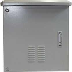 18RU 600mm Wide x 600mm Deep Grey Outdoor Wall Mount Ventilated Cabinet. IP45