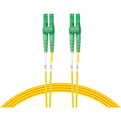 4Cabling 9.5m LC/APC-LC/APC OS1 Singlemode Fibre Optic Duplex Patch Cable 2mm Oversleeving | Yellow