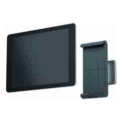 DURABLE UNIVERSAL TABLET HOLDER WITH WALL MOUNT CLAMP, FOR up TO 13" TABLETS - SILVER