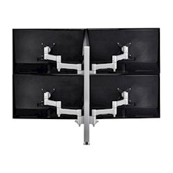 Atdec AWM Quad Monitor arm solution - 460mm articulating arms - 750mm Post - heavy duty clamp - Silver