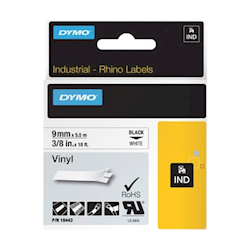 Dymo DymoRhino Blk on Wht 9mm Tape