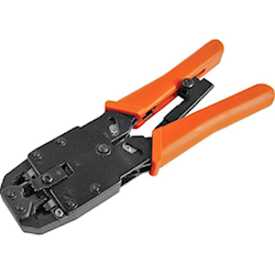 Astrotek 8-Pins RJ-45 6-Pins RJ-12 4-Pins RJ-11 Crimper Cut Strip Crimping Tool Kit with Ratchet Orange Colour Hood RoHS